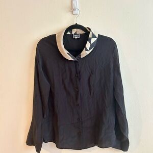 Versace Jeans Couture Black and Cream Blouse